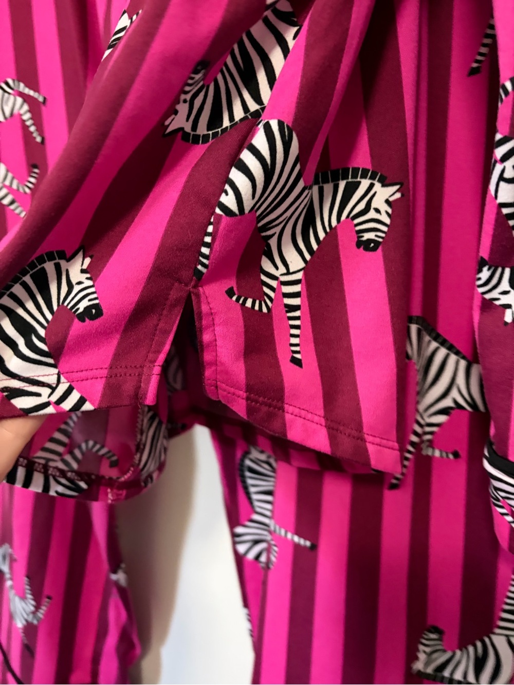 🦓🎀Cute & Cozy Zebra Print Hot Pink Stripes L/S Pants Pajama Set🎀🦓 - Picture 5 of 13